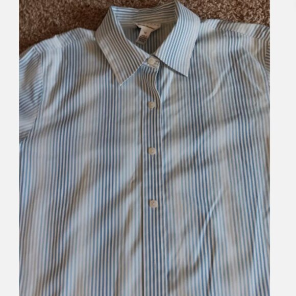 Talbots StripeTop Plus Size 14WP Petite Wrinkle Resistant Cotton Professional B4 - Picture 2 of 7